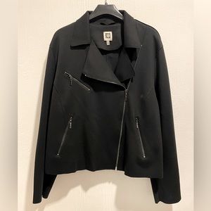 Ann Klein Asymmetrical zipper stretchy Jacket